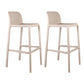 Nordic Macron Stackable Counter Stools Colorful Indoor Plastic Bar Stool Sand 2 Piece Set Bar Stool(30"H) Clearhalo 'Bar Furniture' 'Bar Stools' 'bar_stools' 'furn' 'furn_bar_stools' 'furniture_bar_stools' 'Kitchen & Dining Furniture' 'kitchen&dining_furn' 'kitchen' 'kitchen_furn' Furniture' 4620586