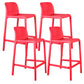 Nordic Macron Stackable Counter Stools Colorful Indoor Plastic Bar Stool Red 4 Piece Set Counter Stool(26"H) Clearhalo 'Bar Furniture' 'Bar Stools' 'bar_stools' 'furn' 'furn_bar_stools' 'furniture_bar_stools' 'Kitchen & Dining Furniture' 'kitchen&dining_furn' 'kitchen' 'kitchen_furn' Furniture' 4620589