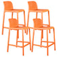 Nordic Macron Stackable Counter Stools Colorful Indoor Plastic Bar Stool Orange 4 Piece Set Counter Stool(26"H) Clearhalo 'Bar Furniture' 'Bar Stools' 'bar_stools' 'furn' 'furn_bar_stools' 'furniture_bar_stools' 'Kitchen & Dining Furniture' 'kitchen&dining_furn' 'kitchen' 'kitchen_furn' Furniture' 4620590
