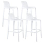 Nordic Macron Stackable Counter Stools Colorful Indoor Plastic Bar Stool White 4 Piece Set Bar Stool(30"H) Clearhalo 'Bar Furniture' 'Bar Stools' 'bar_stools' 'furn' 'furn_bar_stools' 'furniture_bar_stools' 'Kitchen & Dining Furniture' 'kitchen&dining_furn' 'kitchen' 'kitchen_furn' Furniture' 4620597