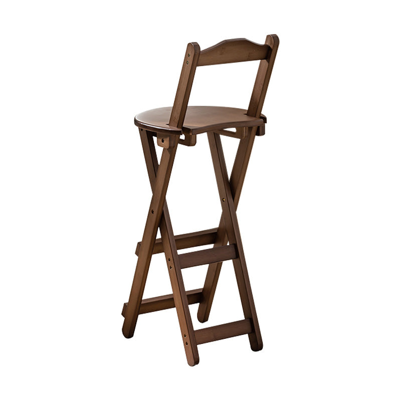 Indoor Minimalism Bar Stool Armless Wood Backrest Folding Counter Stool Brown 1 Piece Bar Stool(30"H) Clearhalo 'Bar Furniture' 'Bar Stools' 'bar_stools' 'furn' 'furn_bar_stools' 'furniture_bar_stools' 'Kitchen & Dining Furniture' 'kitchen&dining_furn' 'kitchen' 'kitchen_furn' Furniture' 4620607
