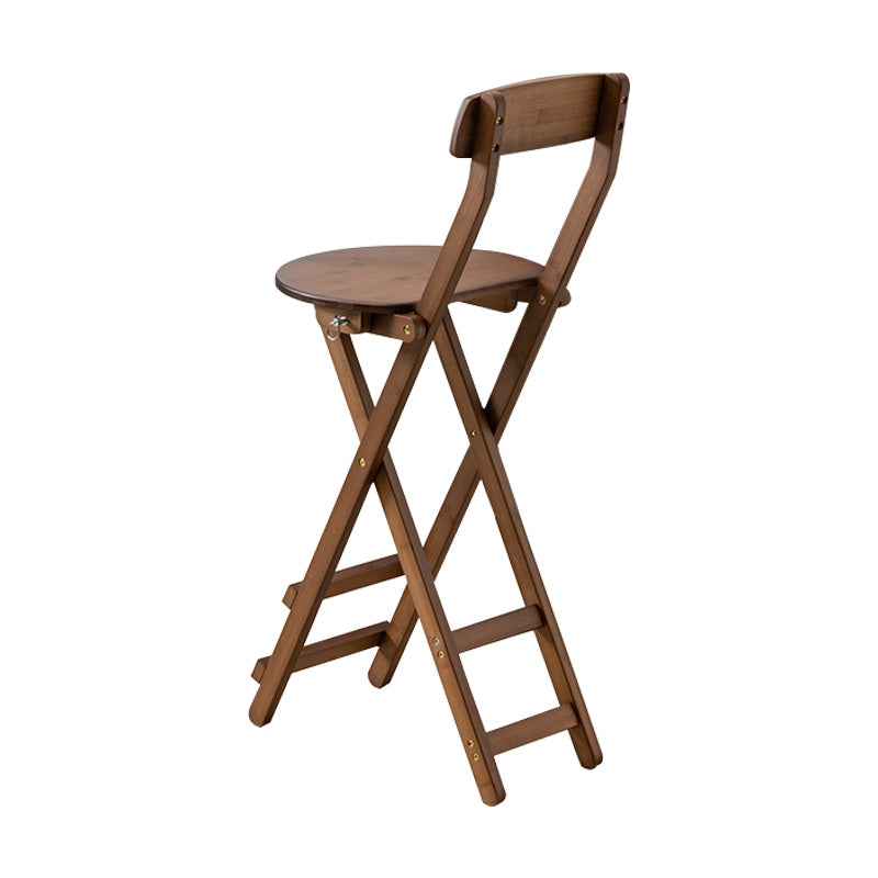 Indoor Minimalism Bar Stool Armless Wood Backrest Folding Counter Stool Brown 1 Piece Counter Stool(27"H) Clearhalo 'Bar Furniture' 'Bar Stools' 'bar_stools' 'furn' 'furn_bar_stools' 'furniture_bar_stools' 'Kitchen & Dining Furniture' 'kitchen&dining_furn' 'kitchen' 'kitchen_furn' Furniture' 4620608