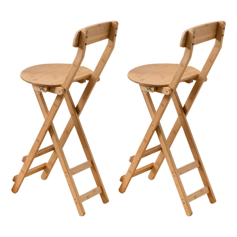 Indoor Minimalism Bar Stool Armless Wood Backrest Folding Counter Stool Natural 2 Piece Set Counter Stool(27"H) Clearhalo 'Bar Furniture' 'Bar Stools' 'bar_stools' 'furn' 'furn_bar_stools' 'furniture_bar_stools' 'Kitchen & Dining Furniture' 'kitchen&dining_furn' 'kitchen' 'kitchen_furn' Furniture' 4620610