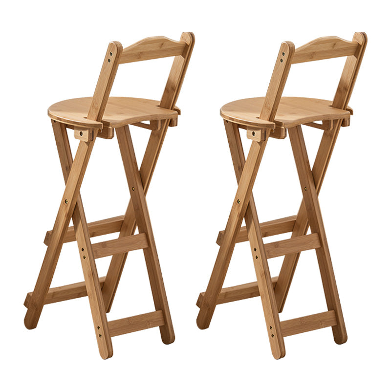 Indoor Minimalism Bar Stool Armless Wood Backrest Folding Counter Stool Natural 2 Piece Set Bar Stool(30"H) Clearhalo 'Bar Furniture' 'Bar Stools' 'bar_stools' 'furn' 'furn_bar_stools' 'furniture_bar_stools' 'Kitchen & Dining Furniture' 'kitchen&dining_furn' 'kitchen' 'kitchen_furn' Furniture' 4620612