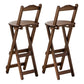 Indoor Minimalism Bar Stool Armless Wood Backrest Folding Counter Stool Brown 2 Piece Set Bar Stool(30"H) Clearhalo 'Bar Furniture' 'Bar Stools' 'bar_stools' 'furn' 'furn_bar_stools' 'furniture_bar_stools' 'Kitchen & Dining Furniture' 'kitchen&dining_furn' 'kitchen' 'kitchen_furn' Furniture' 4620615