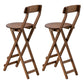 Indoor Minimalism Bar Stool Armless Wood Backrest Folding Counter Stool Brown 2 Piece Set Counter Stool(27"H) Clearhalo 'Bar Furniture' 'Bar Stools' 'bar_stools' 'furn' 'furn_bar_stools' 'furniture_bar_stools' 'Kitchen & Dining Furniture' 'kitchen&dining_furn' 'kitchen' 'kitchen_furn' Furniture' 4620617