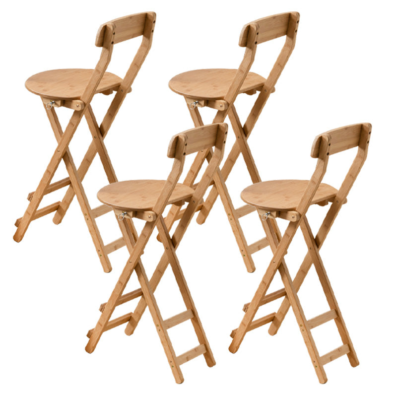 Indoor Minimalism Bar Stool Armless Wood Backrest Folding Counter Stool Natural 4 Piece Set Counter Stool(27"H) Clearhalo 'Bar Furniture' 'Bar Stools' 'bar_stools' 'furn' 'furn_bar_stools' 'furniture_bar_stools' 'Kitchen & Dining Furniture' 'kitchen&dining_furn' 'kitchen' 'kitchen_furn' Furniture' 4620618