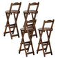Indoor Minimalism Bar Stool Armless Wood Backrest Folding Counter Stool Brown 4 Piece Set Bar Stool(30"H) Clearhalo 'Bar Furniture' 'Bar Stools' 'bar_stools' 'furn' 'furn_bar_stools' 'furniture_bar_stools' 'Kitchen & Dining Furniture' 'kitchen&dining_furn' 'kitchen' 'kitchen_furn' Furniture' 4620620
