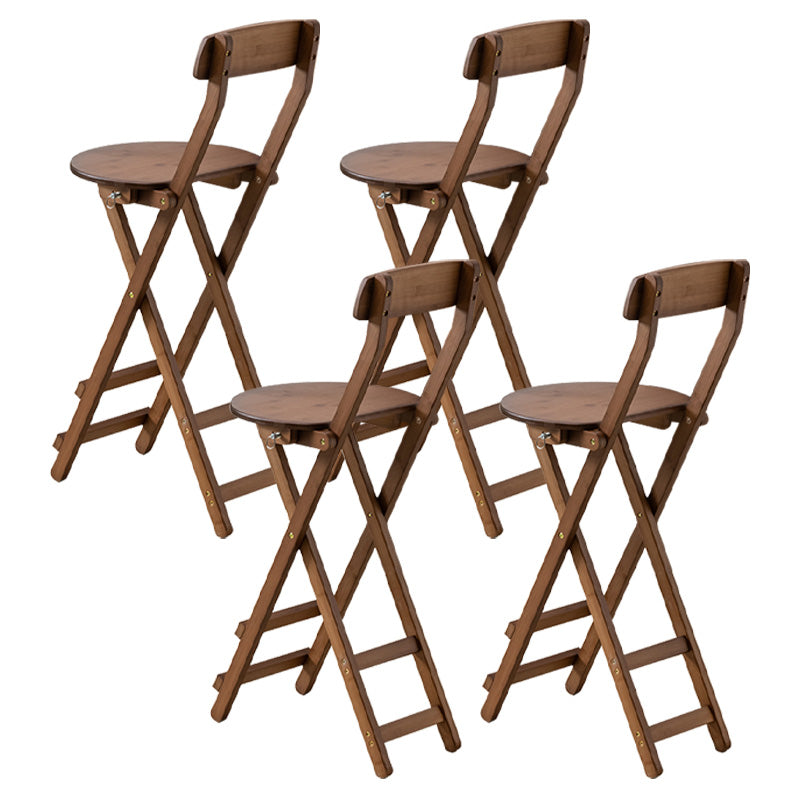 Indoor Minimalism Bar Stool Armless Wood Backrest Folding Counter Stool Brown 4 Piece Set Counter Stool(27"H) Clearhalo 'Bar Furniture' 'Bar Stools' 'bar_stools' 'furn' 'furn_bar_stools' 'furniture_bar_stools' 'Kitchen & Dining Furniture' 'kitchen&dining_furn' 'kitchen' 'kitchen_furn' Furniture' 4620621