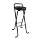 Nordic Style Pu Leather Barstools Folding Counter Stools for Dining Room Black 1 Piece Bar Stool(30"H) Clearhalo 'Bar Furniture' 'Bar Stools' 'bar_stools' 'furn' 'furn_bar_stools' 'furniture_bar_stools' 'Kitchen & Dining Furniture' 'kitchen&dining_furn' 'kitchen' 'kitchen_furn' Furniture' 4620625