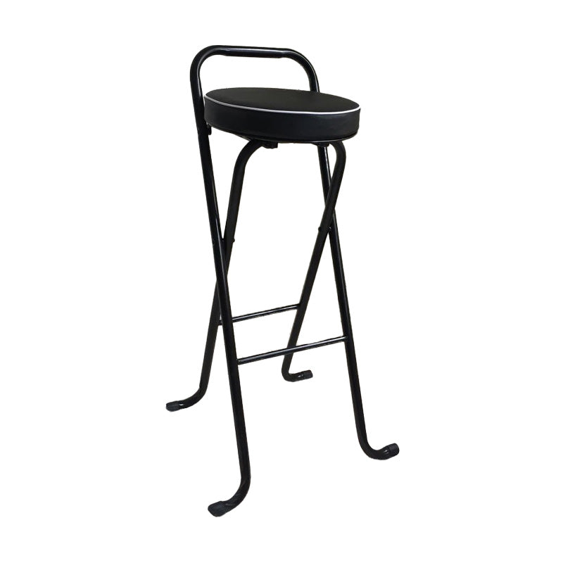 Nordic Style Pu Leather Barstools Folding Counter Stools for Dining Room Black 1 Piece Bar Stool(30"H) Clearhalo 'Bar Furniture' 'Bar Stools' 'bar_stools' 'furn' 'furn_bar_stools' 'furniture_bar_stools' 'Kitchen & Dining Furniture' 'kitchen&dining_furn' 'kitchen' 'kitchen_furn' Furniture' 4620625