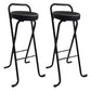 Nordic Style Pu Leather Barstools Folding Counter Stools for Dining Room Black 2 Piece Set Bar Stool(30"H) Clearhalo 'Bar Furniture' 'Bar Stools' 'bar_stools' 'furn' 'furn_bar_stools' 'furniture_bar_stools' 'Kitchen & Dining Furniture' 'kitchen&dining_furn' 'kitchen' 'kitchen_furn' Furniture' 4620635