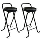 Nordic Style Pu Leather Barstools Folding Counter Stools for Dining Room Black 2 Piece Set Counter Stool(26"H) Clearhalo 'Bar Furniture' 'Bar Stools' 'bar_stools' 'furn' 'furn_bar_stools' 'furniture_bar_stools' 'Kitchen & Dining Furniture' 'kitchen&dining_furn' 'kitchen' 'kitchen_furn' Furniture' 4620637