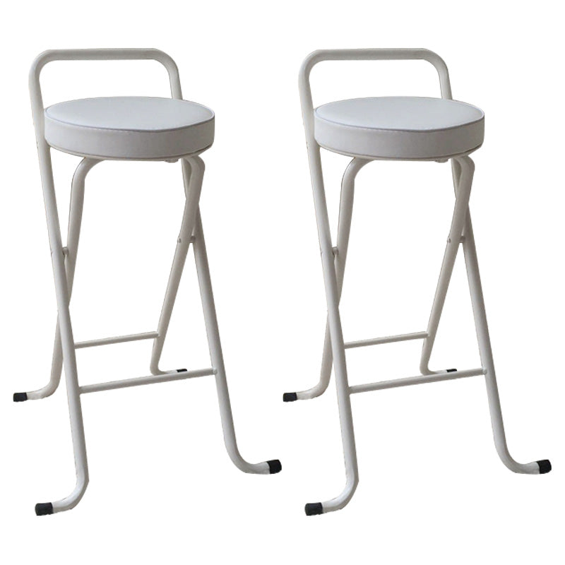Nordic Style Pu Leather Barstools Folding Counter Stools for Dining Room White 2 Piece Set Clearhalo 'Bar Furniture' 'Bar Stools' 'bar_stools' 'furn' 'furn_bar_stools' 'furniture_bar_stools' 'Kitchen & Dining Furniture' 'kitchen&dining_furn' 'kitchen' 'kitchen_furn' Furniture' 4620641