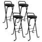 Nordic Style Pu Leather Barstools Folding Counter Stools for Dining Room Black 4 Piece Set Bar Stool(30"H) Clearhalo 'Bar Furniture' 'Bar Stools' 'bar_stools' 'furn' 'furn_bar_stools' 'furniture_bar_stools' 'Kitchen & Dining Furniture' 'kitchen&dining_furn' 'kitchen' 'kitchen_furn' Furniture' 4620644