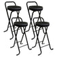 Nordic Style Pu Leather Barstools Folding Counter Stools for Dining Room Black 4 Piece Set Counter Stool(26"H) Clearhalo 'Bar Furniture' 'Bar Stools' 'bar_stools' 'furn' 'furn_bar_stools' 'furniture_bar_stools' 'Kitchen & Dining Furniture' 'kitchen&dining_furn' 'kitchen' 'kitchen_furn' Furniture' 4620647