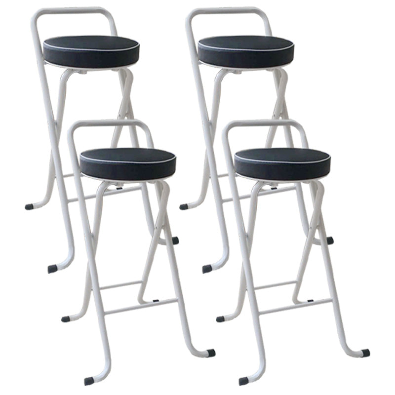 Nordic Style Pu Leather Barstools Folding Counter Stools for Dining Room Black-White 4 Piece Set Clearhalo 'Bar Furniture' 'Bar Stools' 'bar_stools' 'furn' 'furn_bar_stools' 'furniture_bar_stools' 'Kitchen & Dining Furniture' 'kitchen&dining_furn' 'kitchen' 'kitchen_furn' Furniture' 4620648