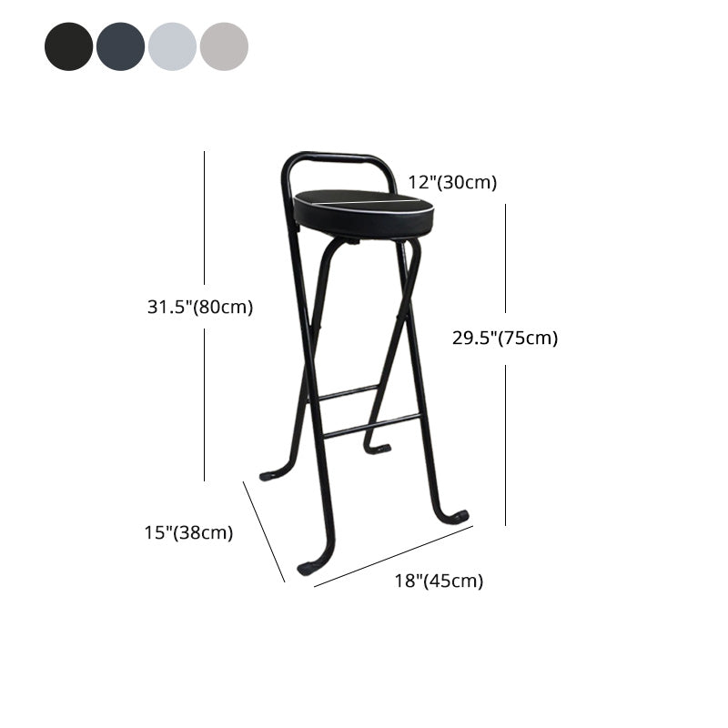 Nordic Style Pu Leather Barstools Folding Counter Stools for Dining Room Clearhalo 'Bar Furniture' 'Bar Stools' 'bar_stools' 'furn' 'furn_bar_stools' 'furniture_bar_stools' 'Kitchen & Dining Furniture' 'kitchen&dining_furn' 'kitchen' 'kitchen_furn' Furniture' 4620652