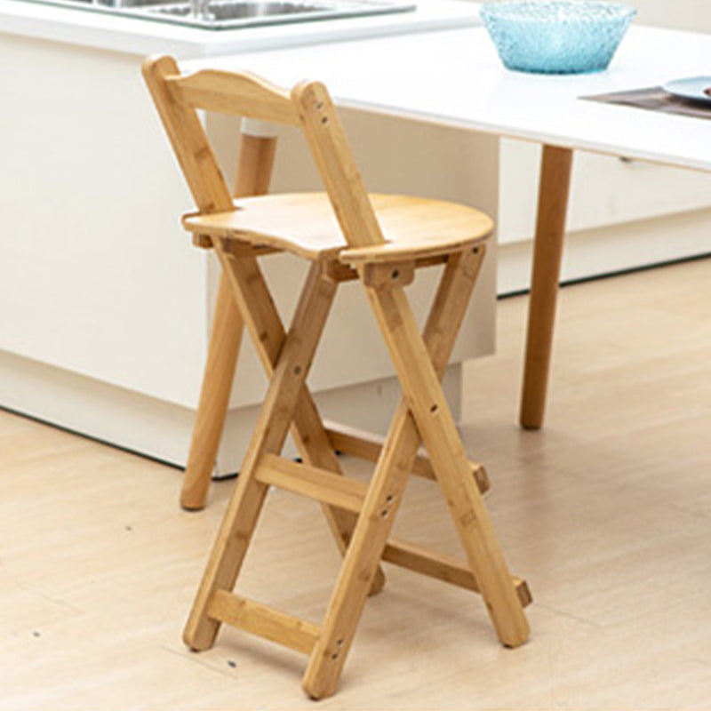 Contemporary Solid Wood Folding Barstools Folding Kitchen Bar Stool Wood 1 Piece Short Stool(18"H) Clearhalo 'Bar Furniture' 'Bar Stools' 'bar_stools' 'furn' 'furn_bar_stools' 'furniture_bar_stools' 'Kitchen & Dining Furniture' 'kitchen&dining_furn' 'kitchen' 'kitchen_furn' Furniture' 4620654