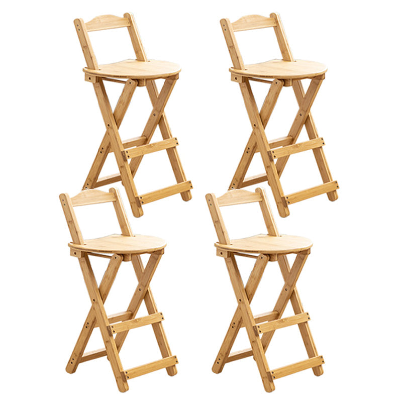 Contemporary Solid Wood Folding Barstools Folding Kitchen Bar Stool Wood 4 Piece Set Short Stool(18"H) Clearhalo 'Bar Furniture' 'Bar Stools' 'bar_stools' 'furn' 'furn_bar_stools' 'furniture_bar_stools' 'Kitchen & Dining Furniture' 'kitchen&dining_furn' 'kitchen' 'kitchen_furn' Furniture' 4620658