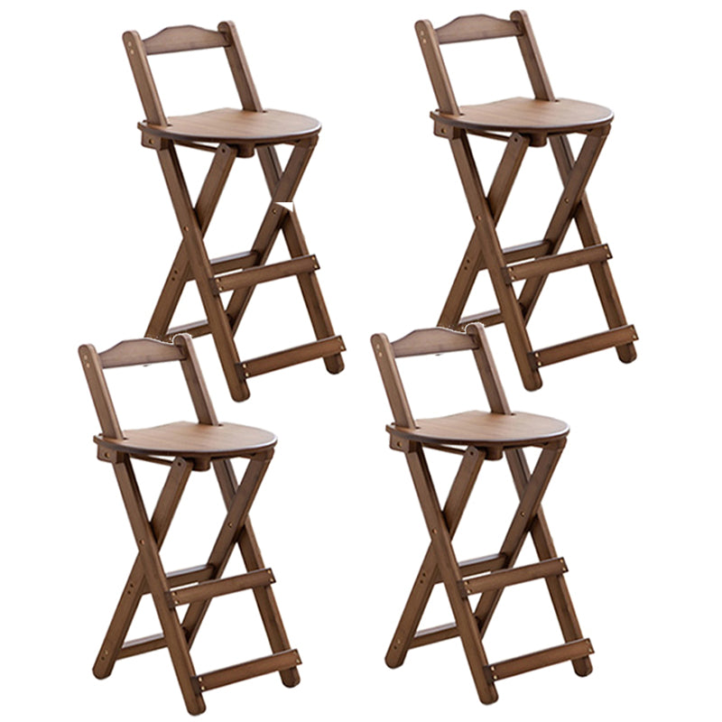 Contemporary Solid Wood Folding Barstools Folding Kitchen Bar Stool Tan 4 Piece Set Short Stool(18"H) Clearhalo 'Bar Furniture' 'Bar Stools' 'bar_stools' 'furn' 'furn_bar_stools' 'furniture_bar_stools' 'Kitchen & Dining Furniture' 'kitchen&dining_furn' 'kitchen' 'kitchen_furn' Furniture' 4620664