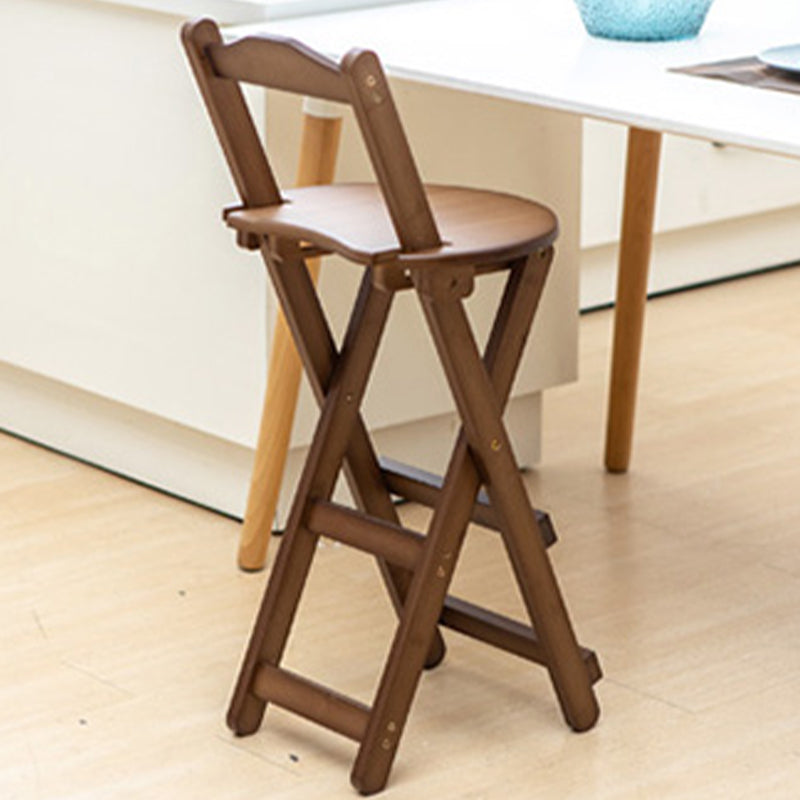 Contemporary Solid Wood Folding Barstools Folding Kitchen Bar Stool Tan 1 Piece Counter Stool (24"H) Clearhalo 'Bar Furniture' 'Bar Stools' 'bar_stools' 'furn' 'furn_bar_stools' 'furniture_bar_stools' 'Kitchen & Dining Furniture' 'kitchen&dining_furn' 'kitchen' 'kitchen_furn' Furniture' 4620665
