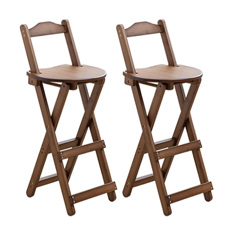 Contemporary Solid Wood Folding Barstools Folding Kitchen Bar Stool Tan 2 Piece Set Counter Stool (24"H) Clearhalo 'Bar Furniture' 'Bar Stools' 'bar_stools' 'furn' 'furn_bar_stools' 'furniture_bar_stools' 'Kitchen & Dining Furniture' 'kitchen&dining_furn' 'kitchen' 'kitchen_furn' Furniture' 4620668