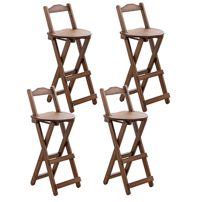 Contemporary Solid Wood Folding Barstools Folding Kitchen Bar Stool Tan 4 Piece Set Counter Stool (24"H) Clearhalo 'Bar Furniture' 'Bar Stools' 'bar_stools' 'furn' 'furn_bar_stools' 'furniture_bar_stools' 'Kitchen & Dining Furniture' 'kitchen&dining_furn' 'kitchen' 'kitchen_furn' Furniture' 4620670