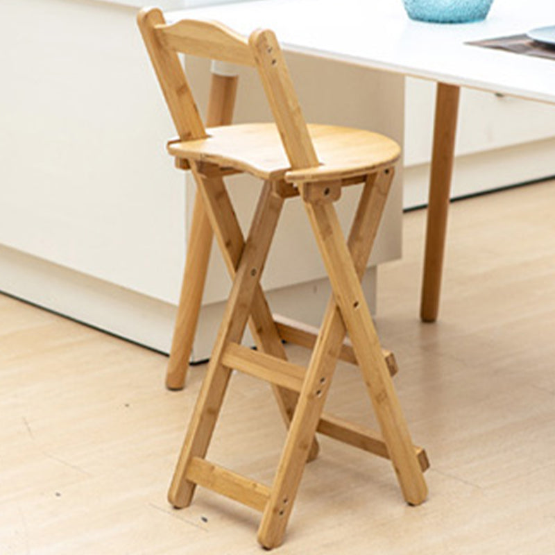 Contemporary Solid Wood Folding Barstools Folding Kitchen Bar Stool Wood 1 Piece Counter Stool (24"H) Clearhalo 'Bar Furniture' 'Bar Stools' 'bar_stools' 'furn' 'furn_bar_stools' 'furniture_bar_stools' 'Kitchen & Dining Furniture' 'kitchen&dining_furn' 'kitchen' 'kitchen_furn' Furniture' 4620672