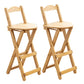 Contemporary Solid Wood Folding Barstools Folding Kitchen Bar Stool Wood 2 Piece Set Counter Stool (24"H) Clearhalo 'Bar Furniture' 'Bar Stools' 'bar_stools' 'furn' 'furn_bar_stools' 'furniture_bar_stools' 'Kitchen & Dining Furniture' 'kitchen&dining_furn' 'kitchen' 'kitchen_furn' Furniture' 4620674