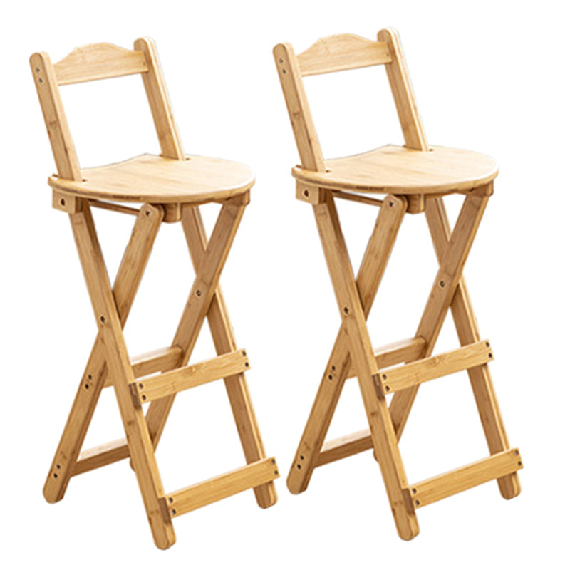 Contemporary Solid Wood Folding Barstools Folding Kitchen Bar Stool Wood 2 Piece Set Counter Stool (24"H) Clearhalo 'Bar Furniture' 'Bar Stools' 'bar_stools' 'furn' 'furn_bar_stools' 'furniture_bar_stools' 'Kitchen & Dining Furniture' 'kitchen&dining_furn' 'kitchen' 'kitchen_furn' Furniture' 4620674