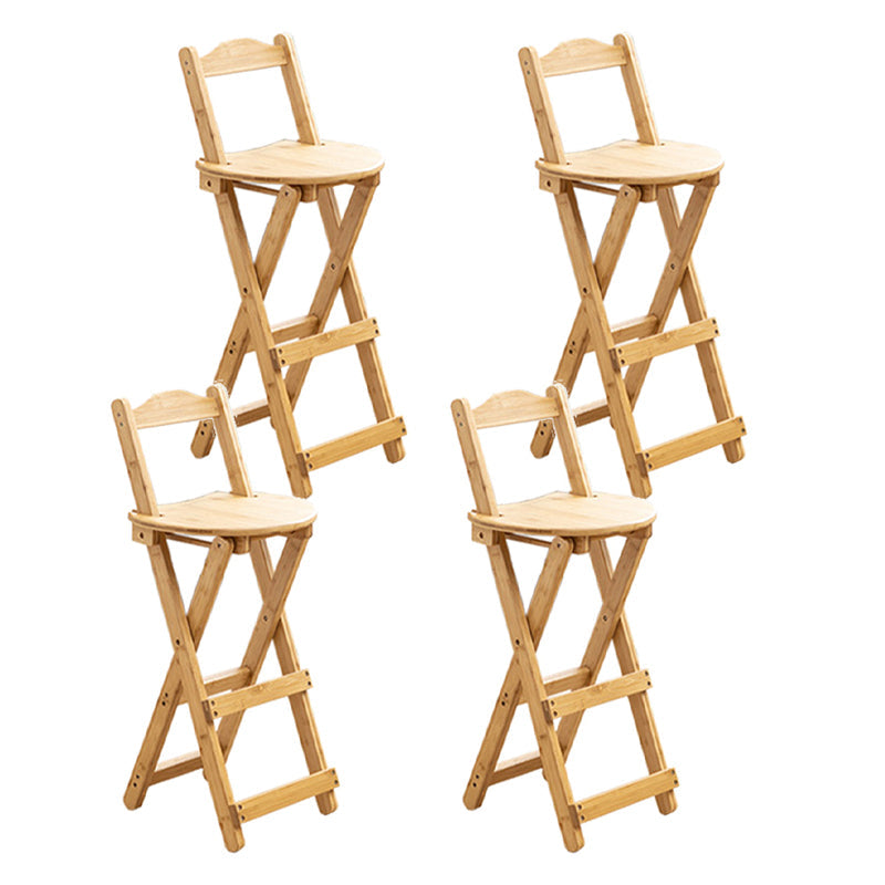 Contemporary Solid Wood Folding Barstools Folding Kitchen Bar Stool Wood 4 Piece Set Counter Stool (24"H) Clearhalo 'Bar Furniture' 'Bar Stools' 'bar_stools' 'furn' 'furn_bar_stools' 'furniture_bar_stools' 'Kitchen & Dining Furniture' 'kitchen&dining_furn' 'kitchen' 'kitchen_furn' Furniture' 4620675