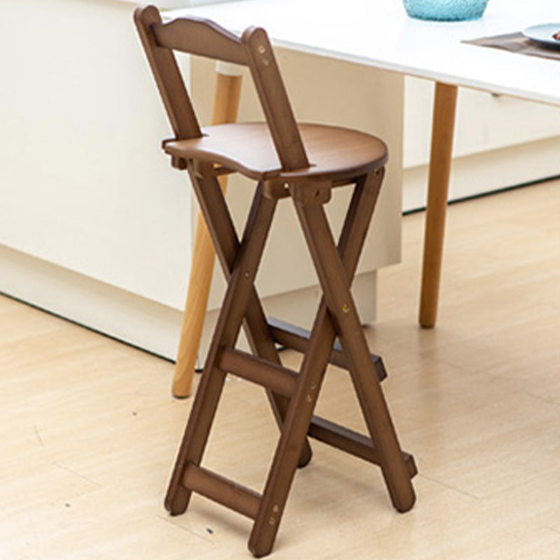 Contemporary Solid Wood Folding Barstools Folding Kitchen Bar Stool Tan 1 Piece Bar Stool(30"H) Clearhalo 'Bar Furniture' 'Bar Stools' 'bar_stools' 'furn' 'furn_bar_stools' 'furniture_bar_stools' 'Kitchen & Dining Furniture' 'kitchen&dining_furn' 'kitchen' 'kitchen_furn' Furniture' 4620676