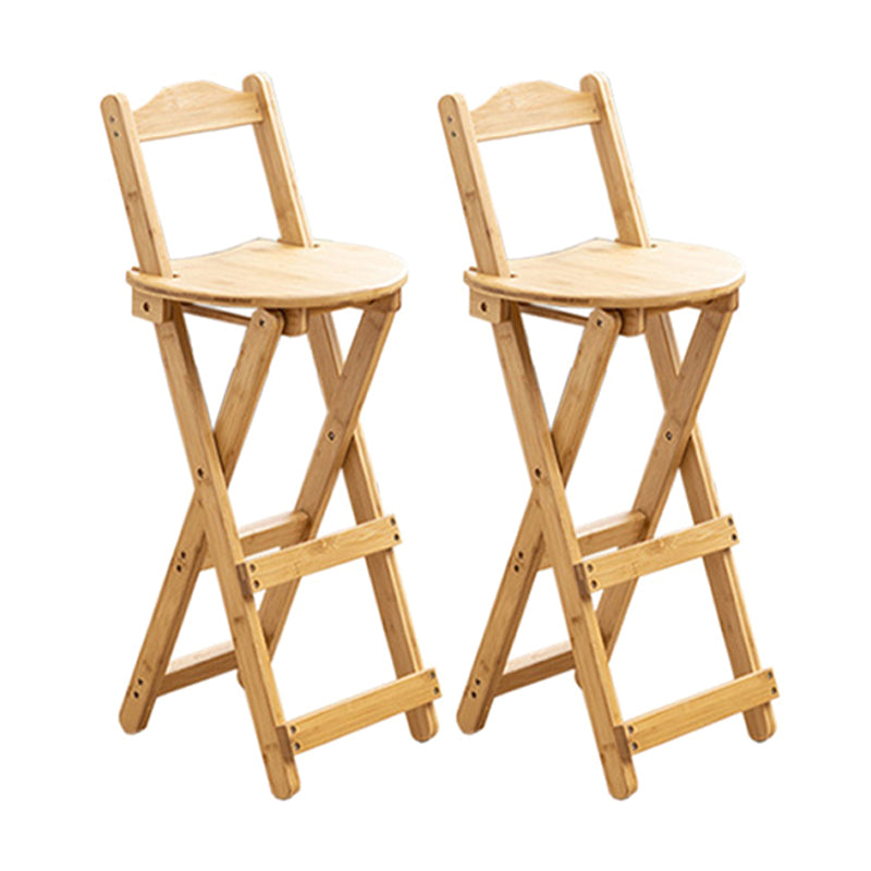 Contemporary Solid Wood Folding Barstools Folding Kitchen Bar Stool Wood 2 Piece Set Bar Stool(30"H) Clearhalo 'Bar Furniture' 'Bar Stools' 'bar_stools' 'furn' 'furn_bar_stools' 'furniture_bar_stools' 'Kitchen & Dining Furniture' 'kitchen&dining_furn' 'kitchen' 'kitchen_furn' Furniture' 4620680