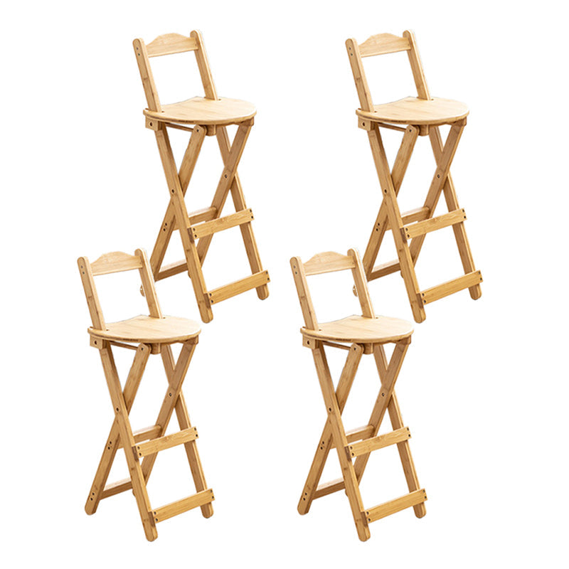 Contemporary Solid Wood Folding Barstools Folding Kitchen Bar Stool Wood 4 Piece Set Bar Stool(30"H) Clearhalo 'Bar Furniture' 'Bar Stools' 'bar_stools' 'furn' 'furn_bar_stools' 'furniture_bar_stools' 'Kitchen & Dining Furniture' 'kitchen&dining_furn' 'kitchen' 'kitchen_furn' Furniture' 4620681