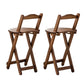 Solid Wood Folding Bar Stool Contemporary Indoor Barstool with Backrest Brown 2 Piece Set Short Stool(18"H) Clearhalo 'Bar Furniture' 'Bar Stools' 'bar_stools' 'furn' 'furn_bar_stools' 'furniture_bar_stools' 'Kitchen & Dining Furniture' 'kitchen&dining_furn' 'kitchen' 'kitchen_furn' Furniture' 4620687