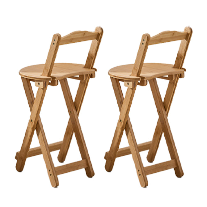 Solid Wood Folding Bar Stool Contemporary Indoor Barstool with Backrest Wood 2 Piece Set Short Stool(18"H) Clearhalo 'Bar Furniture' 'Bar Stools' 'bar_stools' 'furn' 'furn_bar_stools' 'furniture_bar_stools' 'Kitchen & Dining Furniture' 'kitchen&dining_furn' 'kitchen' 'kitchen_furn' Furniture' 4620693
