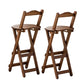 Solid Wood Folding Bar Stool Contemporary Indoor Barstool with Backrest Brown 2 Piece Set Counter Stool (24"H) Clearhalo 'Bar Furniture' 'Bar Stools' 'bar_stools' 'furn' 'furn_bar_stools' 'furniture_bar_stools' 'Kitchen & Dining Furniture' 'kitchen&dining_furn' 'kitchen' 'kitchen_furn' Furniture' 4620700