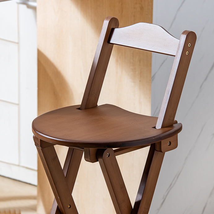 Solid Wood Folding Bar Stool Contemporary Indoor Barstool with Backrest Clearhalo 'Bar Furniture' 'Bar Stools' 'bar_stools' 'furn' 'furn_bar_stools' 'furniture_bar_stools' 'Kitchen & Dining Furniture' 'kitchen&dining_furn' 'kitchen' 'kitchen_furn' Furniture' 4620701