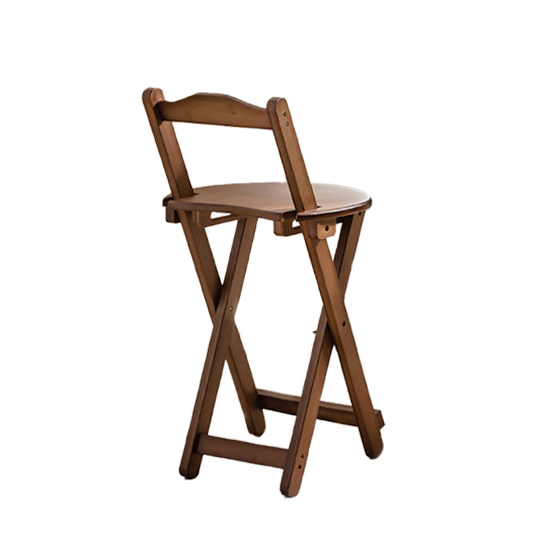 Solid Wood Folding Bar Stool Contemporary Indoor Barstool with Backrest Clearhalo 'Bar Furniture' 'Bar Stools' 'bar_stools' 'furn' 'furn_bar_stools' 'furniture_bar_stools' 'Kitchen & Dining Furniture' 'kitchen&dining_furn' 'kitchen' 'kitchen_furn' Furniture' 4620703