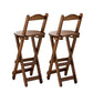 Solid Wood Folding Bar Stool Contemporary Indoor Barstool with Backrest Brown 2 Piece Set Bar Stool(30"H) Clearhalo 'Bar Furniture' 'Bar Stools' 'bar_stools' 'furn' 'furn_bar_stools' 'furniture_bar_stools' 'Kitchen & Dining Furniture' 'kitchen&dining_furn' 'kitchen' 'kitchen_furn' Furniture' 4620710