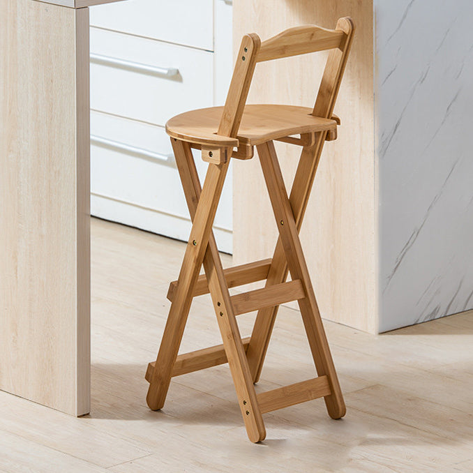 Solid Wood Folding Bar Stool Contemporary Indoor Barstool with Backrest Wood 1 Piece Bar Stool(30"H) Clearhalo 'Bar Furniture' 'Bar Stools' 'bar_stools' 'furn' 'furn_bar_stools' 'furniture_bar_stools' 'Kitchen & Dining Furniture' 'kitchen&dining_furn' 'kitchen' 'kitchen_furn' Furniture' 4620712