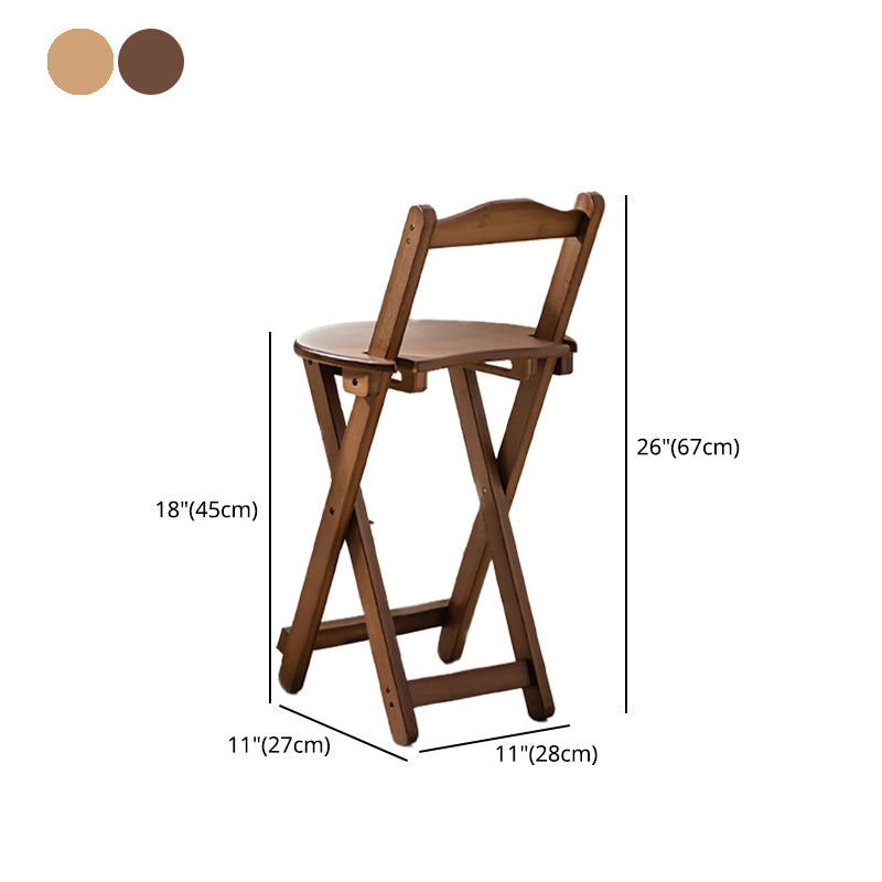 Solid Wood Folding Bar Stool Contemporary Indoor Barstool with Backrest Clearhalo 'Bar Furniture' 'Bar Stools' 'bar_stools' 'furn' 'furn_bar_stools' 'furniture_bar_stools' 'Kitchen & Dining Furniture' 'kitchen&dining_furn' 'kitchen' 'kitchen_furn' Furniture' 4620715