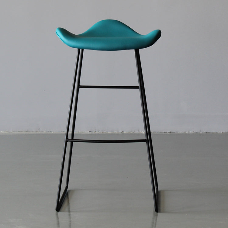Industrial Style Metal Bar-stool Bucket Seat Sled Legs Counter Stool for Kitchen Bar Blue 1 Piece Clearhalo 'Bar Furniture' 'Bar Stools' 'bar_stools' 'furn' 'furn_bar_stools' 'furniture_bar_stools' 'Kitchen & Dining Furniture' 'kitchen&dining_furn' 'kitchen' 'kitchen_furn' Furniture' 4620719