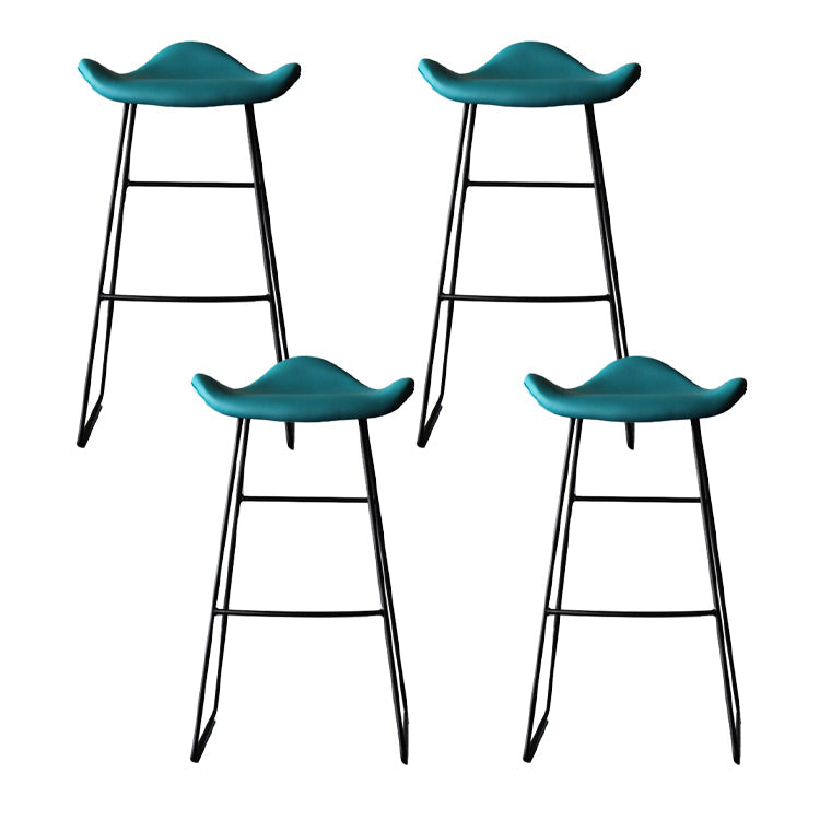 Industrial Style Metal Bar-stool Bucket Seat Sled Legs Counter Stool for Kitchen Bar Blue 4 Piece Set Clearhalo 'Bar Furniture' 'Bar Stools' 'bar_stools' 'furn' 'furn_bar_stools' 'furniture_bar_stools' 'Kitchen & Dining Furniture' 'kitchen&dining_furn' 'kitchen' 'kitchen_furn' Furniture' 4620723