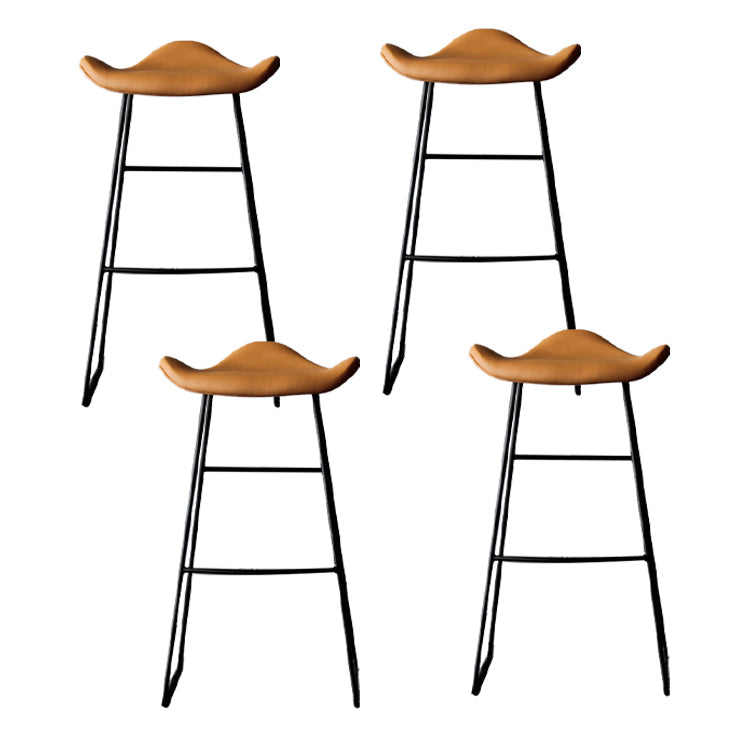 Industrial Style Metal Bar-stool Bucket Seat Sled Legs Counter Stool for Kitchen Bar Light Brown 4 Piece Set Clearhalo 'Bar Furniture' 'Bar Stools' 'bar_stools' 'furn' 'furn_bar_stools' 'furniture_bar_stools' 'Kitchen & Dining Furniture' 'kitchen&dining_furn' 'kitchen' 'kitchen_furn' Furniture' 4620728