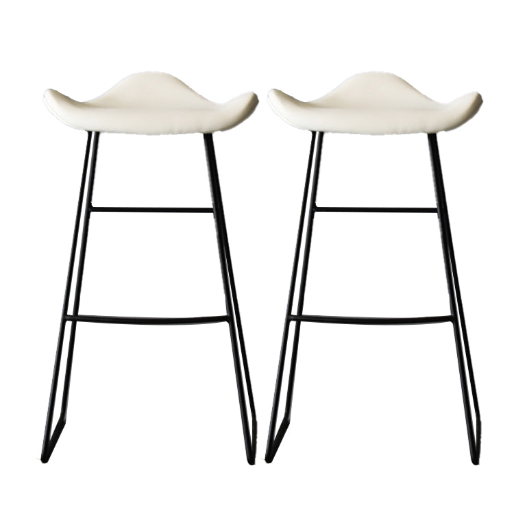 Industrial Style Metal Bar-stool Bucket Seat Sled Legs Counter Stool for Kitchen Bar White 2 Piece Set Clearhalo 'Bar Furniture' 'Bar Stools' 'bar_stools' 'furn' 'furn_bar_stools' 'furniture_bar_stools' 'Kitchen & Dining Furniture' 'kitchen&dining_furn' 'kitchen' 'kitchen_furn' Furniture' 4620733