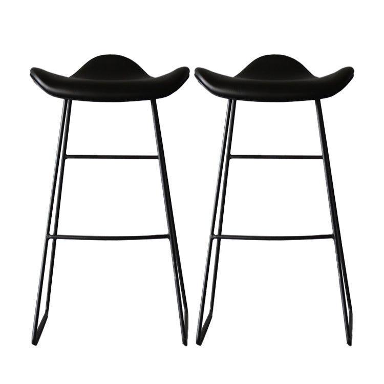 Industrial Style Metal Bar-stool Bucket Seat Sled Legs Counter Stool for Kitchen Bar Black 2 Piece Set Clearhalo 'Bar Furniture' 'Bar Stools' 'bar_stools' 'furn' 'furn_bar_stools' 'furniture_bar_stools' 'Kitchen & Dining Furniture' 'kitchen&dining_furn' 'kitchen' 'kitchen_furn' Furniture' 4620739
