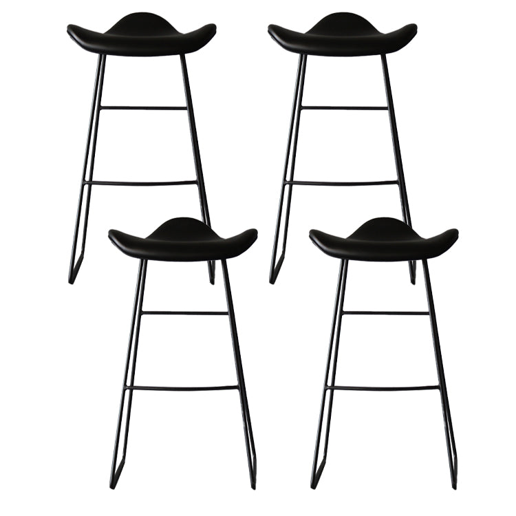 Industrial Style Metal Bar-stool Bucket Seat Sled Legs Counter Stool for Kitchen Bar Black 4 Piece Set Clearhalo 'Bar Furniture' 'Bar Stools' 'bar_stools' 'furn' 'furn_bar_stools' 'furniture_bar_stools' 'Kitchen & Dining Furniture' 'kitchen&dining_furn' 'kitchen' 'kitchen_furn' Furniture' 4620740
