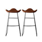 Industrial Style Metal Bar-stool Bucket Seat Sled Legs Counter Stool for Kitchen Bar Dark Brown 2 Piece Set Clearhalo 'Bar Furniture' 'Bar Stools' 'bar_stools' 'furn' 'furn_bar_stools' 'furniture_bar_stools' 'Kitchen & Dining Furniture' 'kitchen&dining_furn' 'kitchen' 'kitchen_furn' Furniture' 4620742